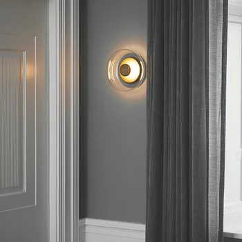 Minimalismul Nordic Aur Placat cu Sticlă Clară Podea cu LED-uri Lămpi pentru Camera de zi Acasă de economisire a Energiei