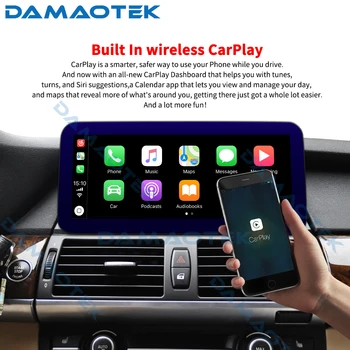DamaoTek Android 10.0 12.3 inch pentru BMW X5 E70 X6 E71 F15 perioada 2007-2017 CIC CCC mașină player multimedia, wireless Wifi carplay auto