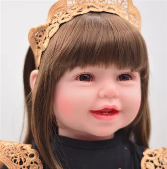 Cu rochie de Printesa NPK PAPUSA 61CM Bebe Renăscut Păpuși Realiste Silicon Baby Doll Copii Jucarii Interactive Brinquedo Ca Fetele Cadou